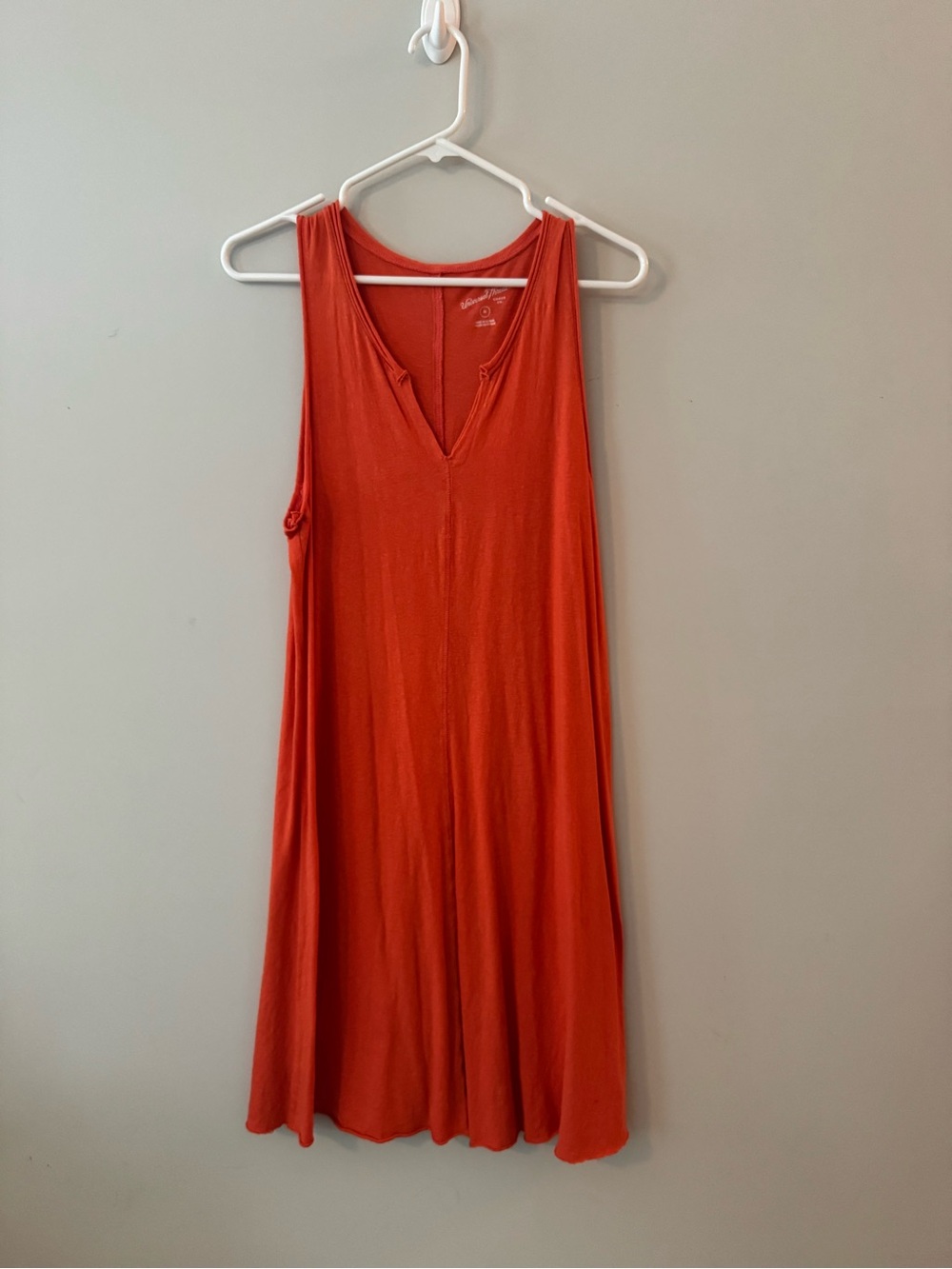 Universal Thread Sleeveless V-Neck Swing Dress in Red-Orange